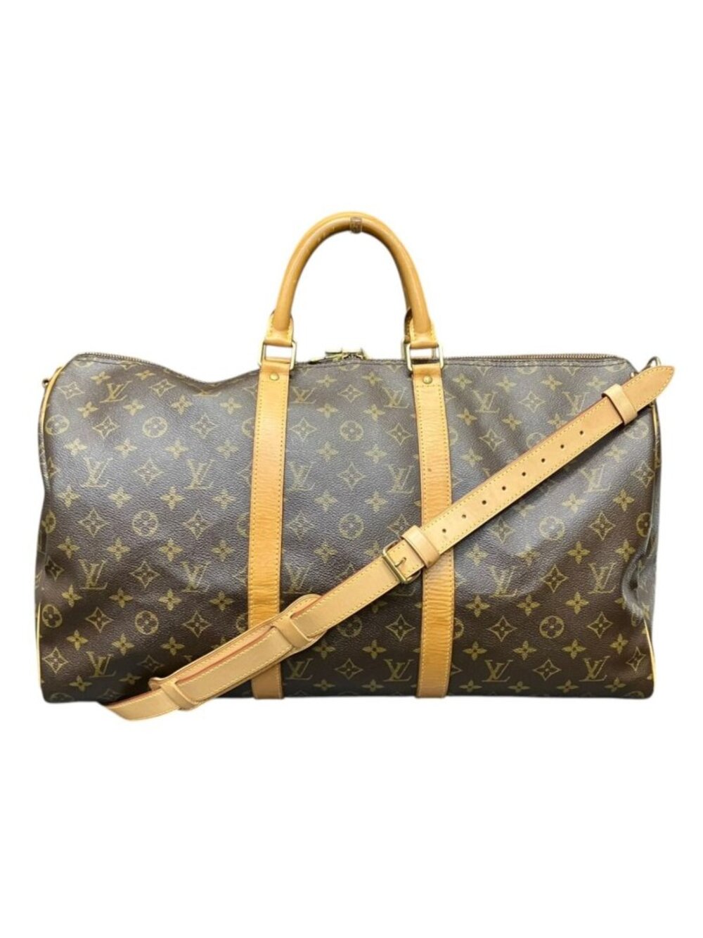 Louis Vuitton Keepall Bandouliere 50 Monogram Boston Bag Canvas Leather